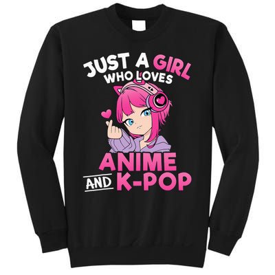 Just A Girl Who Loves Anime And Kpop Cute Kpop Music Lover Sweatshirt