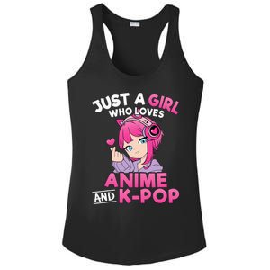 Just A Girl Who Loves Anime And Kpop Cute Kpop Music Lover Ladies PosiCharge Competitor Racerback Tank