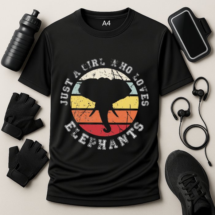 Just A Girl Who Loves Elephants Elephant Cooling Performance Crew T-Shirt