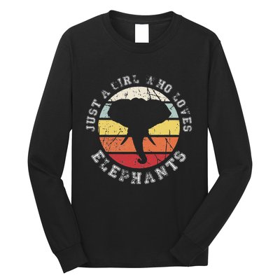 Just A Girl Who Loves Elephants Elephant Long Sleeve Shirt