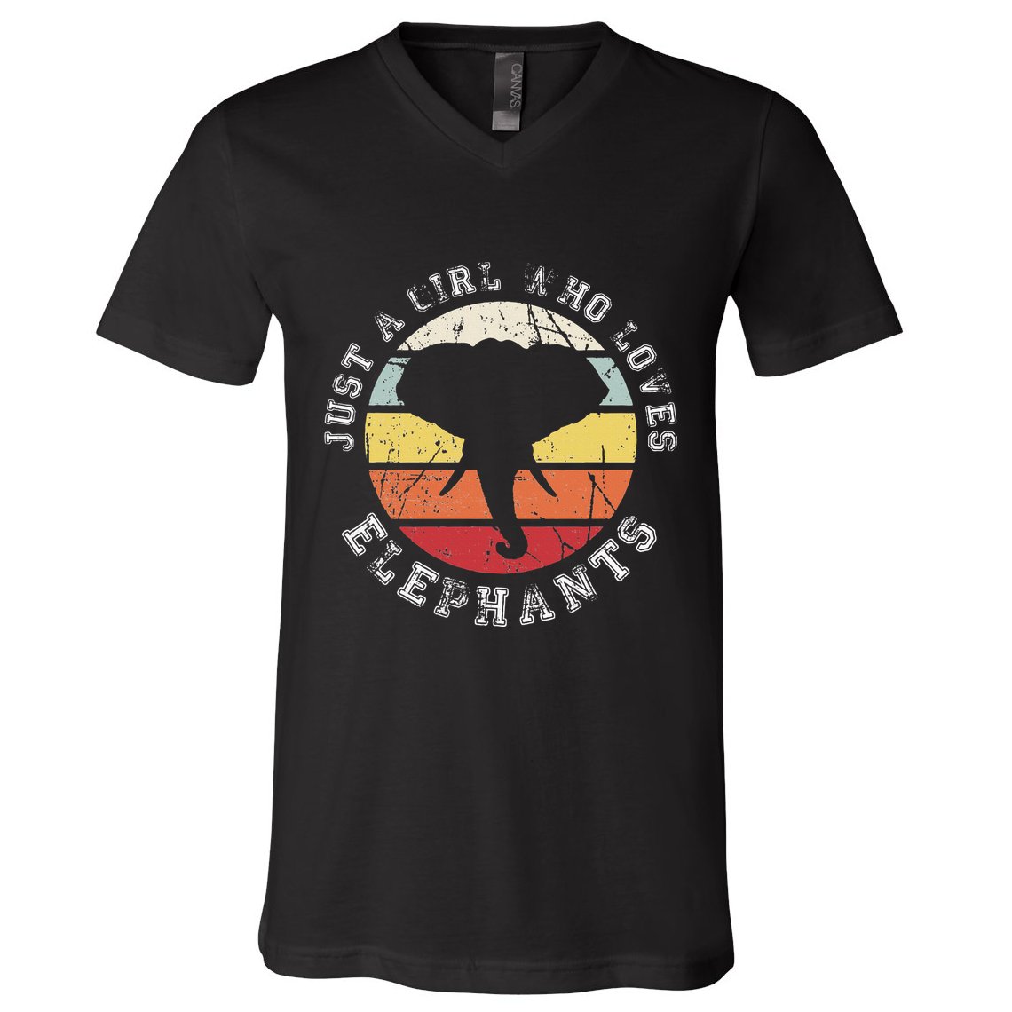 Just A Girl Who Loves Elephants Elephant V-Neck T-Shirt