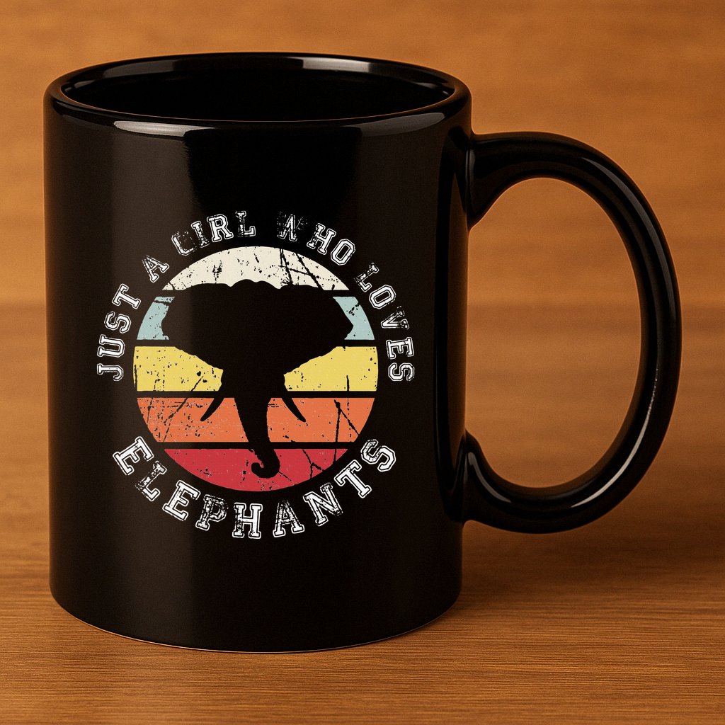 Just A Girl Who Loves Elephants Elephant 11oz C Handle Ceramic Mug