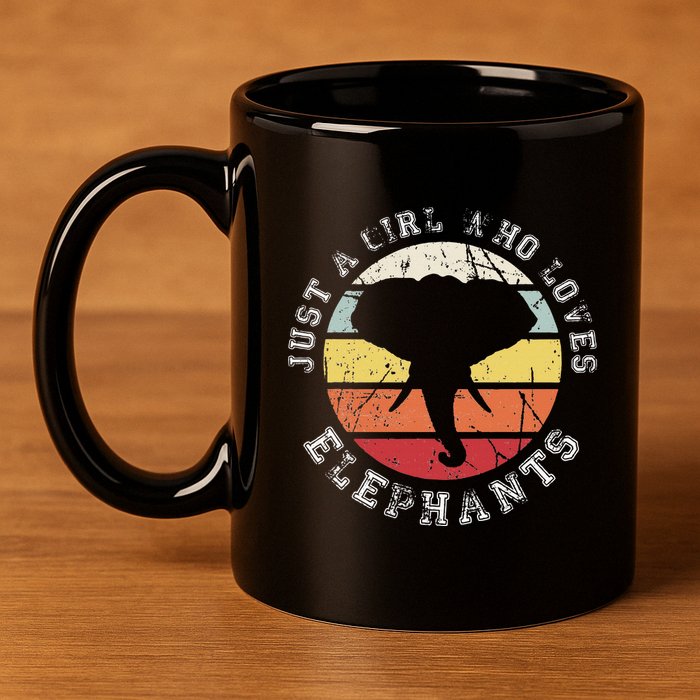 Just A Girl Who Loves Elephants Elephant 11oz C Handle Ceramic Mug