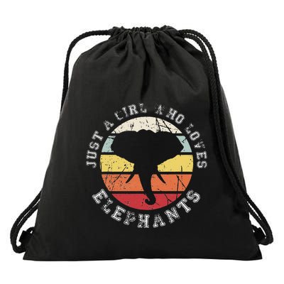 Just A Girl Who Loves Elephants Elephant Drawstring Bag