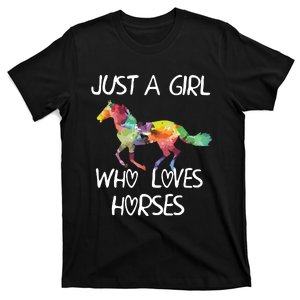 Just A Girl Who Loves Horses Cute Design Beautiful Horse T-Shirt