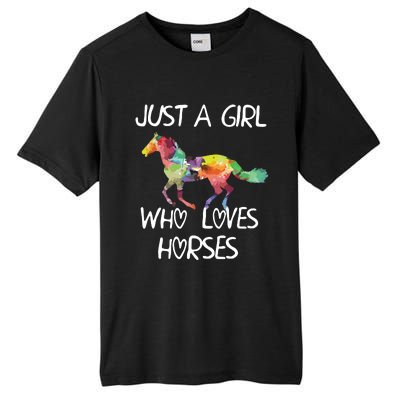 Just A Girl Who Loves Horses Cute Design Beautiful Horse Tall Fusion ChromaSoft Performance T-Shirt