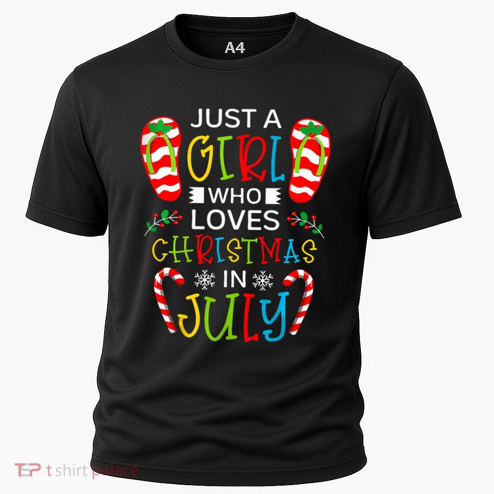 Just A Girl Who Loves Christmas In July Women Girl Summer Cooling Performance Crew T-Shirt