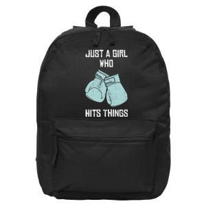 Just A Girl Who Hits Things Boxing Wo Punching Outfit 16 in Basic Backpack