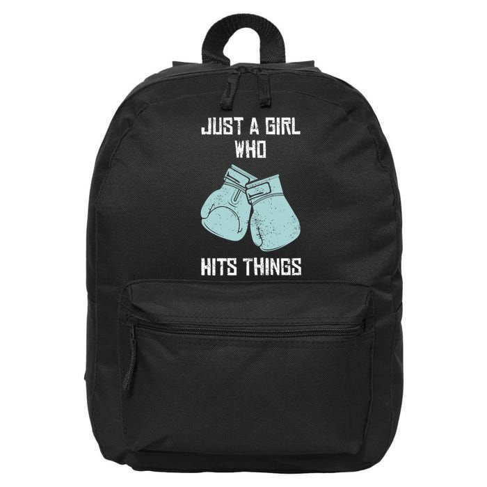 Just A Girl Who Hits Things Boxing Wo Punching Outfit 16 in Basic Backpack