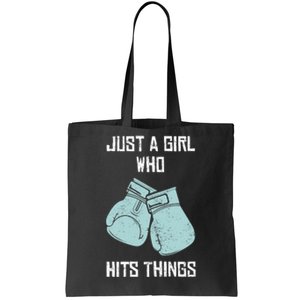 Just A Girl Who Hits Things Boxing Wo Punching Outfit Tote Bag