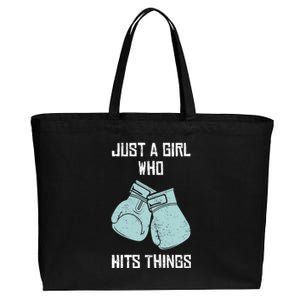 Just A Girl Who Hits Things Boxing Wo Punching Outfit Cotton Canvas Jumbo Tote