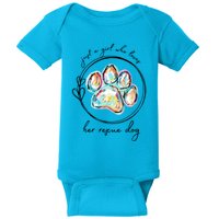 Just A Girl Who Loves Her Rescue Dog Gift Baby Bodysuit