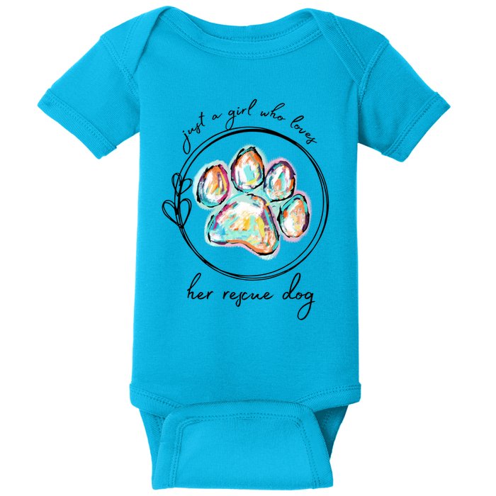 Just A Girl Who Loves Her Rescue Dog Gift Baby Bodysuit