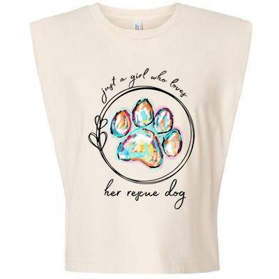 Just A Girl Who Loves Her Rescue Dog Gift Garment-Dyed Women's Muscle Tee