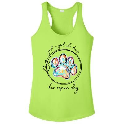 Just A Girl Who Loves Her Rescue Dog Gift Ladies PosiCharge Competitor Racerback Tank