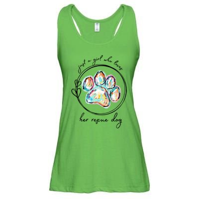 Just A Girl Who Loves Her Rescue Dog Gift Ladies Essential Flowy Tank