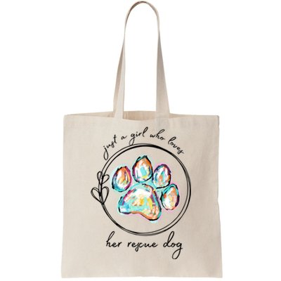 Just A Girl Who Loves Her Rescue Dog Gift Tote Bag