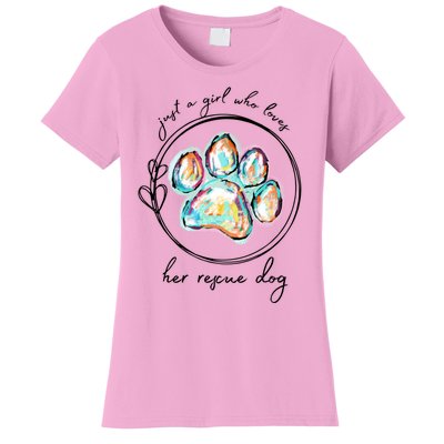 Just A Girl Who Loves Her Rescue Dog Gift Women's T-Shirt