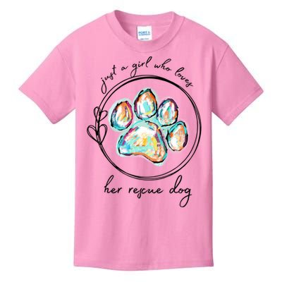 Just A Girl Who Loves Her Rescue Dog Gift Kids T-Shirt