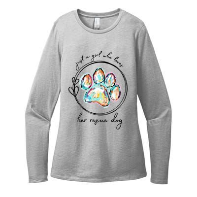 Just A Girl Who Loves Her Rescue Dog Gift Womens CVC Long Sleeve Shirt