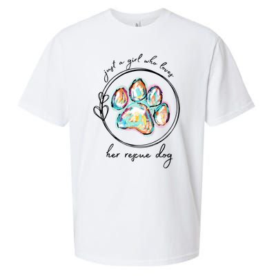 Just A Girl Who Loves Her Rescue Dog Gift Sueded Cloud Jersey T-Shirt