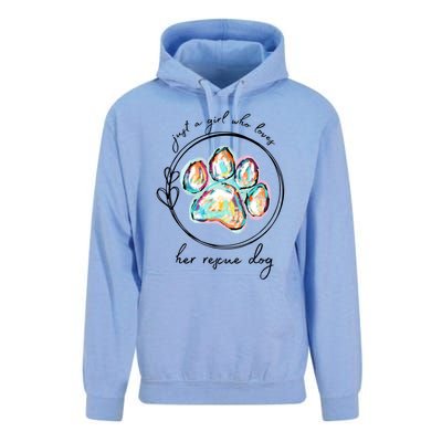 Just A Girl Who Loves Her Rescue Dog Gift Unisex Surf Hoodie