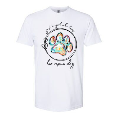 Just A Girl Who Loves Her Rescue Dog Gift Softstyle CVC T-Shirt