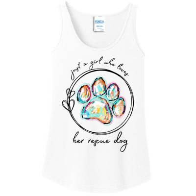 Just A Girl Who Loves Her Rescue Dog Gift Ladies Essential Tank