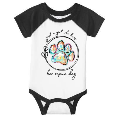 Just A Girl Who Loves Her Rescue Dog Gift Infant Baby Jersey Bodysuit