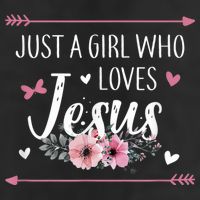 Just A Girl Who Loves Jesus Religious Christian 7 Panel Mesh Trucker Snapback Hat