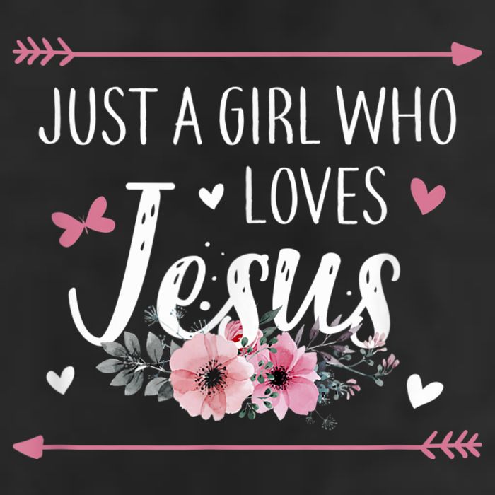 Just A Girl Who Loves Jesus Religious Christian 7 Panel Mesh Trucker Snapback Hat