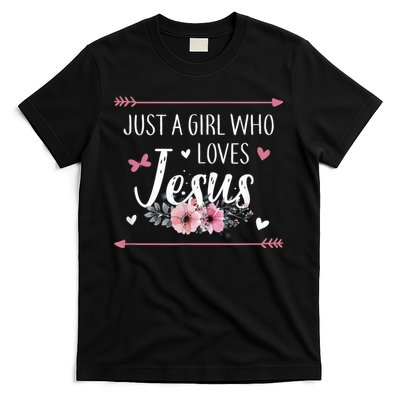 Just A Girl Who Loves Jesus Religious Christian T-Shirt