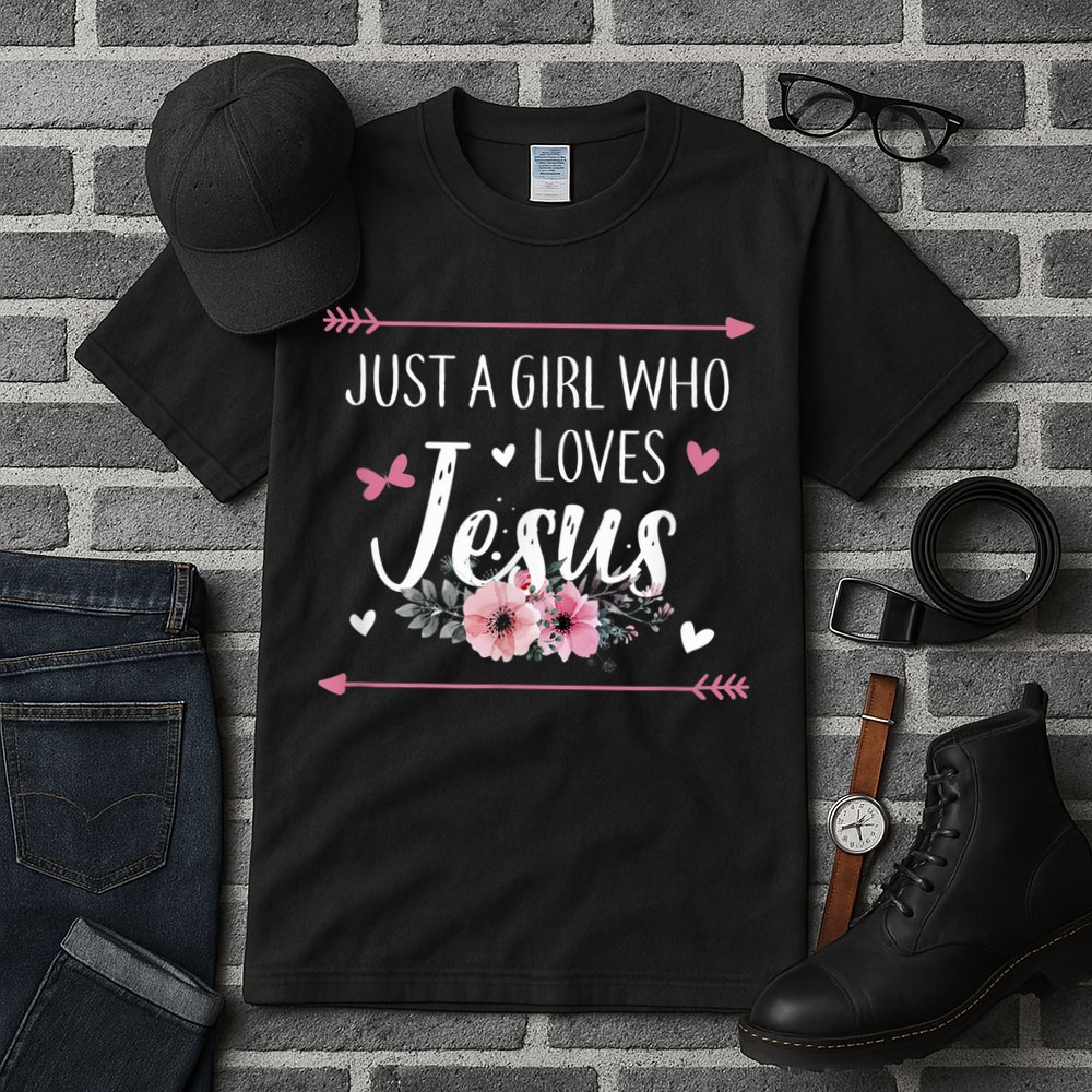 Just A Girl Who Loves Jesus Religious Christian Tall T-Shirt