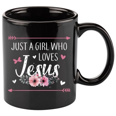 Just A Girl Who Loves Jesus Religious Christian 11oz C Handle Ceramic Mug