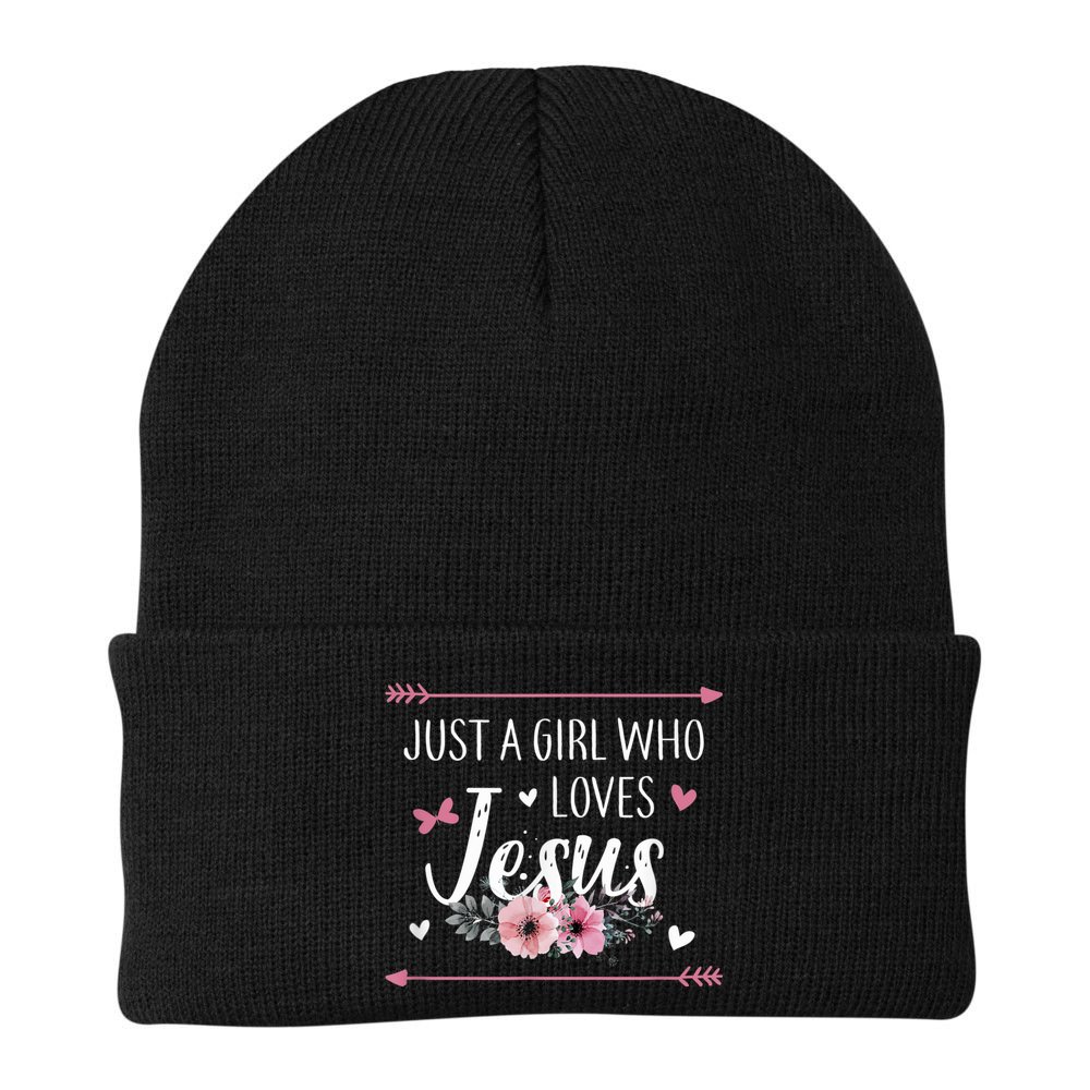 Just A Girl Who Loves Jesus Religious Christian Beanie