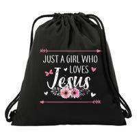 Just A Girl Who Loves Jesus Religious Christian Drawstring Bag