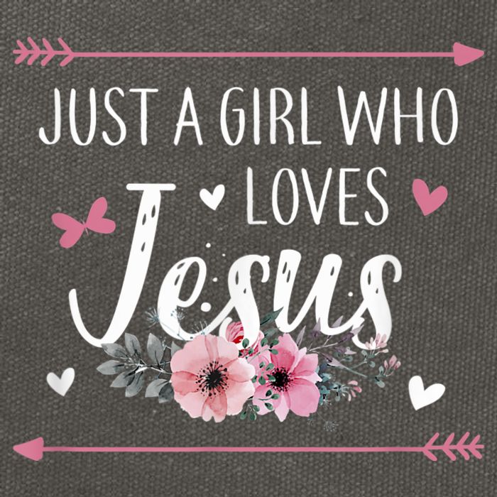 Just A Girl Who Loves Jesus Religious Christian Cotton Canvas Backpack