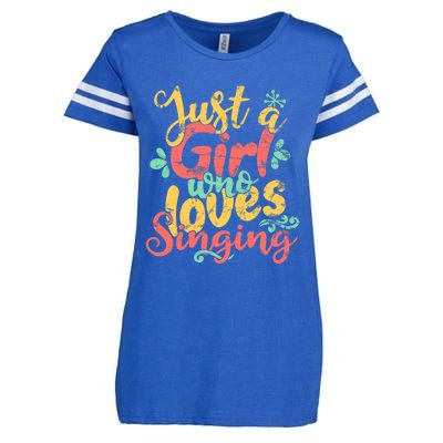 Just A Girl Who Loves Singing Gift Enza Ladies Jersey Football T-Shirt