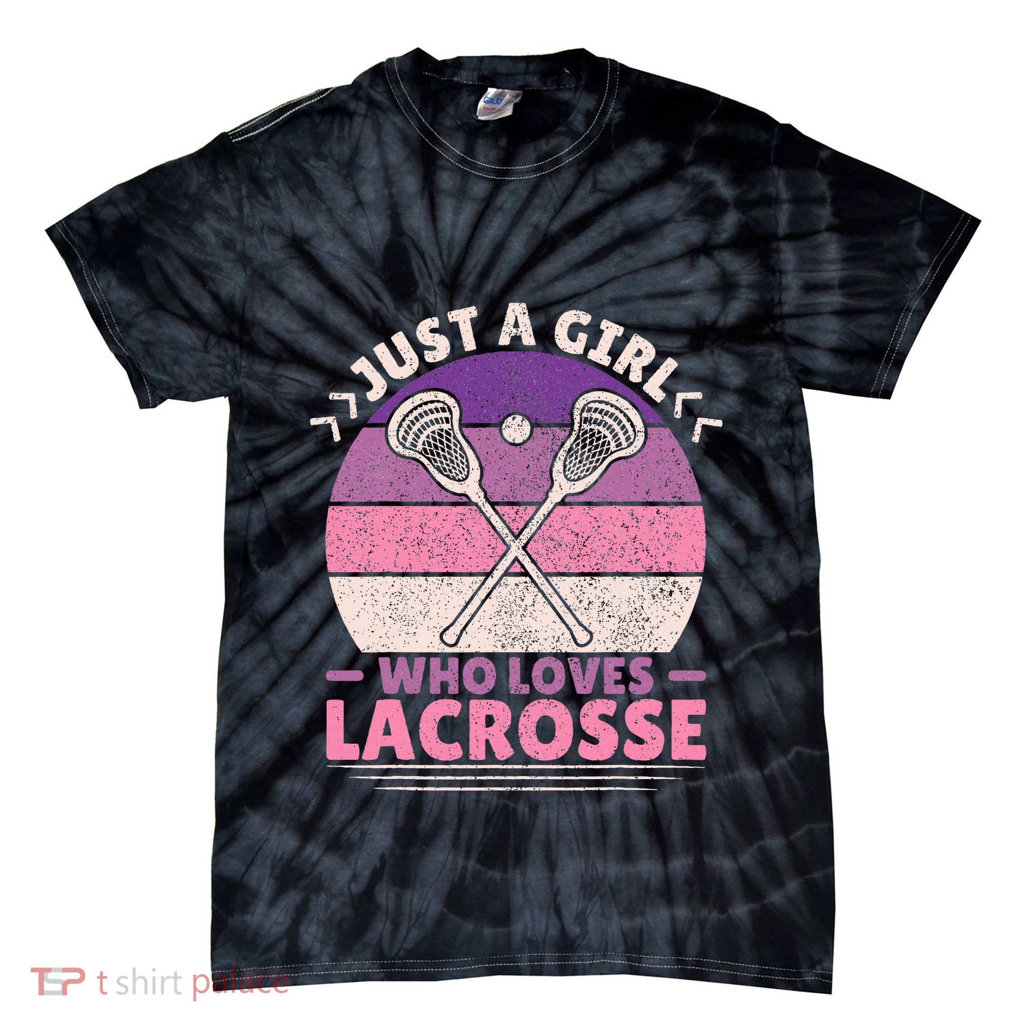 Just A Girl Who Loves Lacrosse Player Lax Lovers Lacrosse Tie-Dye T-Shirt