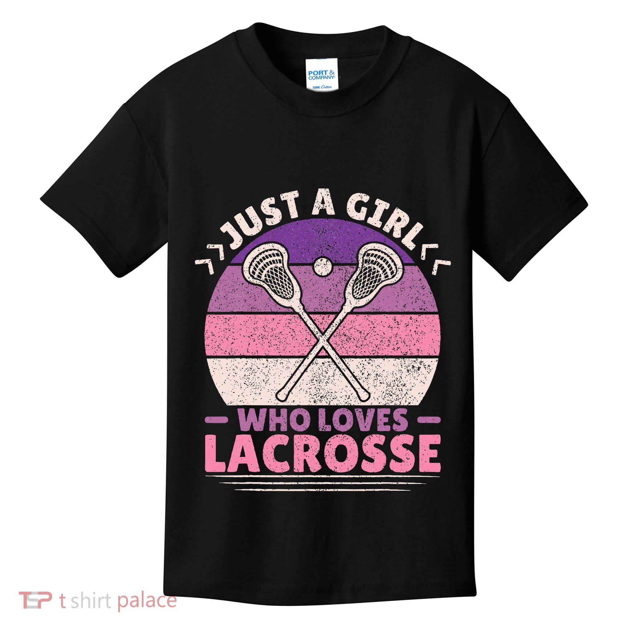 Just A Girl Who Loves Lacrosse Player Lax Lovers Lacrosse Kids T-Shirt