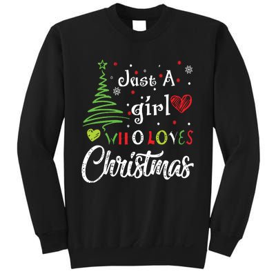 Just A Girl Who Loves Christmas Funny Design Sweatshirt