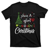 Just A Girl Who Loves Christmas Funny Design T-Shirt