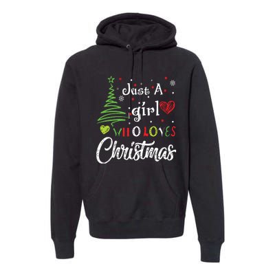 Just A Girl Who Loves Christmas Funny Design Premium Hoodie