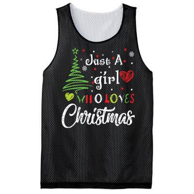 Just A Girl Who Loves Christmas Funny Design Mesh Reversible Basketball Jersey Tank