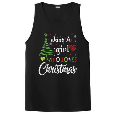 Just A Girl Who Loves Christmas Funny Design PosiCharge Competitor Tank