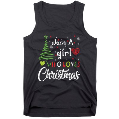 Just A Girl Who Loves Christmas Funny Design Tank Top