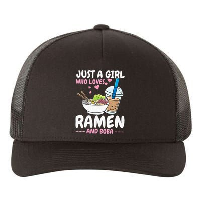 Just A Girl Who Loves Ramen And Boba Bubble Tea Tea Japanese Yupoong Adult 5-Panel Trucker Hat