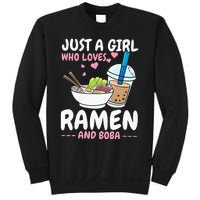 Just A Girl Who Loves Ramen And Boba Bubble Tea Tea Japanese Sweatshirt