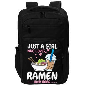 Just A Girl Who Loves Ramen And Boba Bubble Tea Tea Japanese Impact Tech Backpack