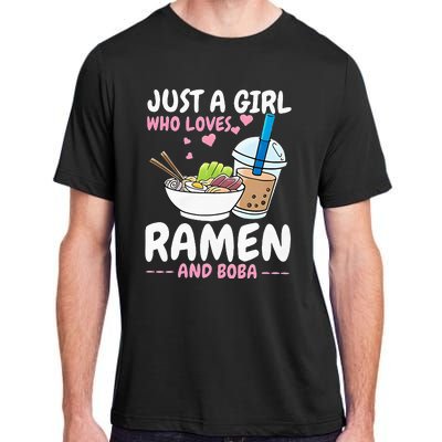 Just A Girl Who Loves Ramen And Boba Bubble Tea Tea Japanese Adult ChromaSoft Performance T-Shirt